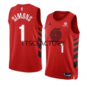 Dres Portland Trail Blazers Anfernee Simons 1 Nike 2022-23 Statement Edition Crvena Swingman - Muške